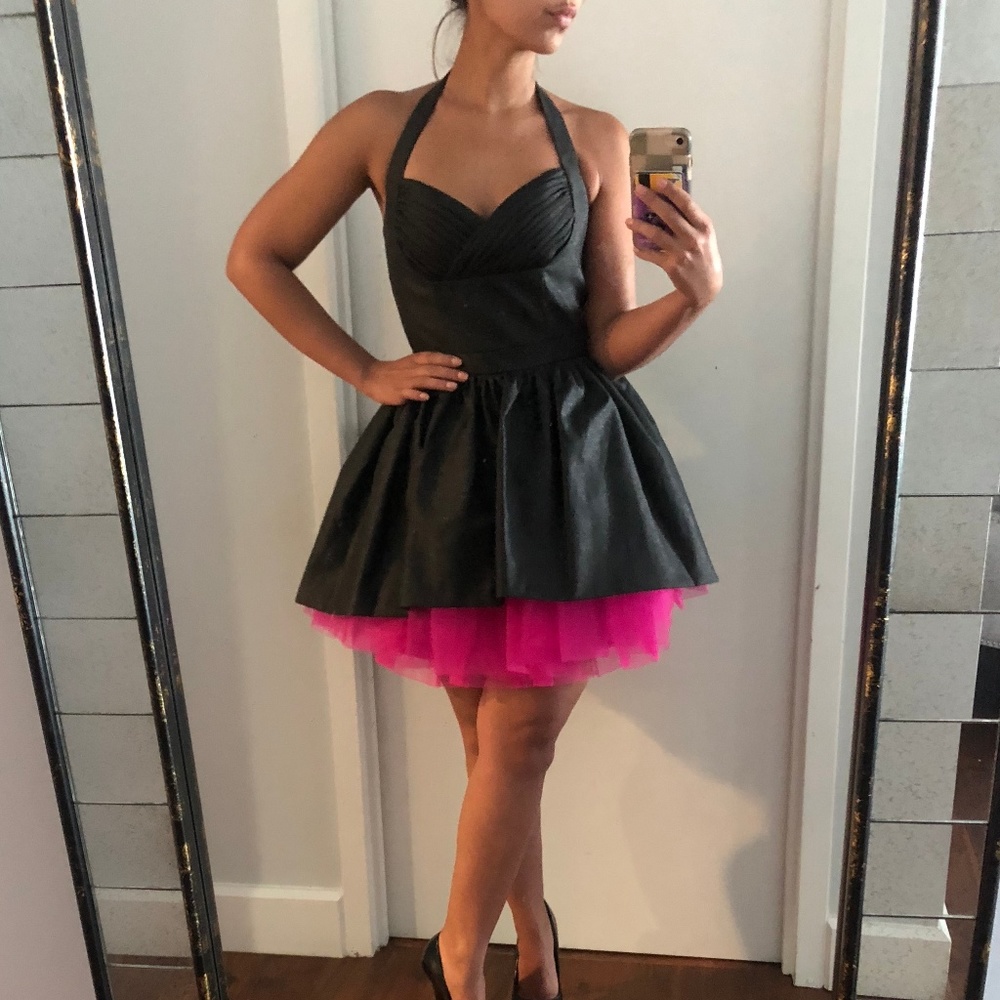 Bestey Johnson Black Halter Party Dress
